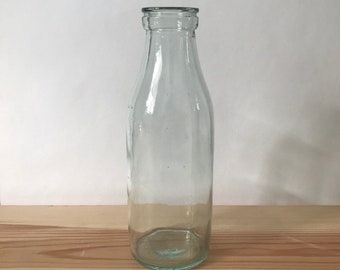 bouteille en verre vintage vase vintage Vase en verre clair en verre Vase des années 1970 Bouteille de collection en verre soviétique Bouteille de lait vintage Vase ancien