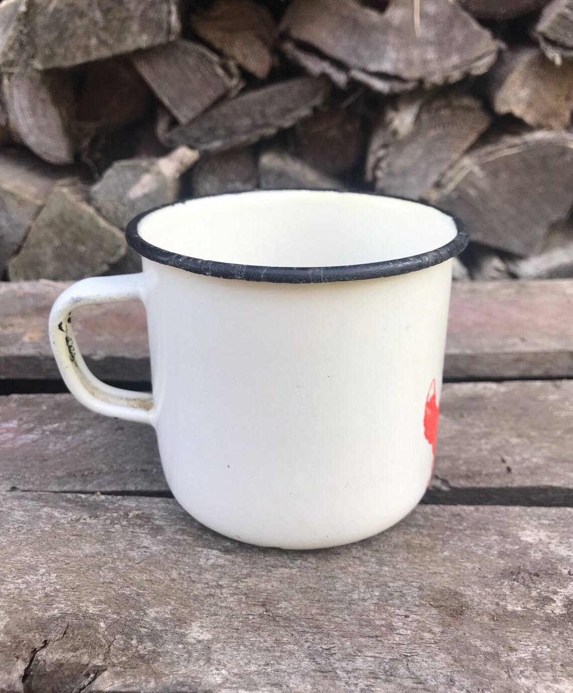 Vintage enamel mug Vintage white enamel mug Old mug Small | Etsy