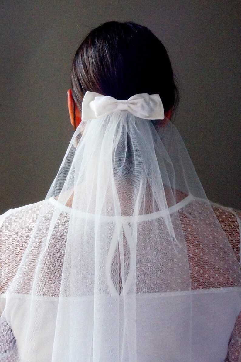 Toile Framed Shoulder Length Veil in White