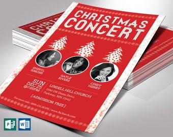 Christmas Flyer Word Publisher Template | Editable Colors | Sides 1 | Size: 4"x6"