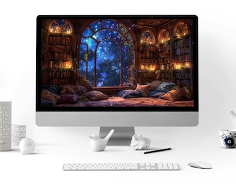 Reading Nook in Velaris Desktop Wallpaper ACOTAR ACOMAF Fanart Night Court