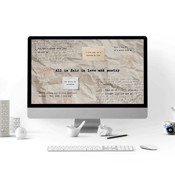 The Tortured Poets Department Desktop Wallpaper Taylor Swift Lyrics - INSTANT DOWNLOAD