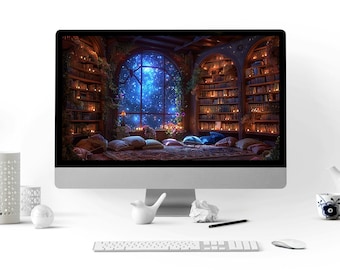 Reading Nook in Velaris Desktop Wallpaper ACOTAR ACOMAF Fanart Night Court