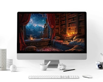 Reading Nook in Velaris Desktop Wallpaper ACOTAR ACOMAF Fanart Night Court