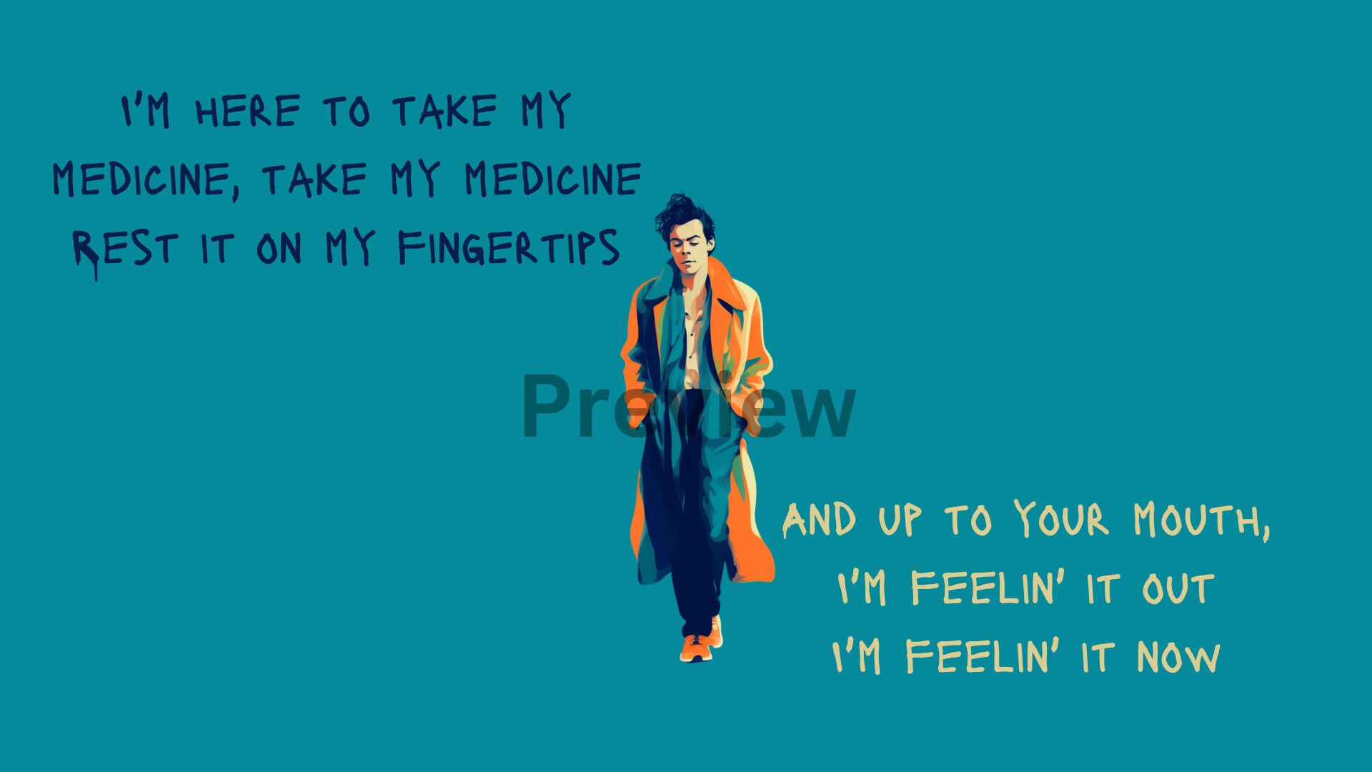 Medicine Lyrics Desktop Wallpaper Harry Styles INSTANT Etsy