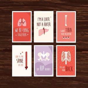 Hilarious Medical Valentine's Day Cards 6-Pack - Instant Download & Print - 6-Pack #3 - Great last minute valentines for doctors, nurses.