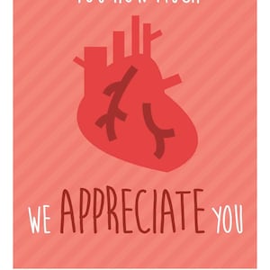 Nurse Week Appreciation Mini-Card - Printable Download - "I aorta tell you how much we appreciate you" - Great card for Nurses