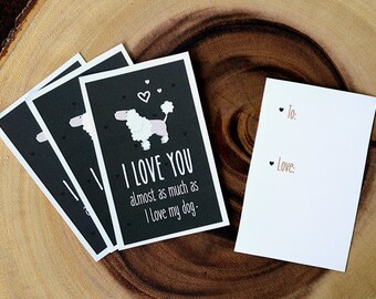 Poodle Card Download- "I love you almost as much as I love my dog" - A fun printable dog card for Valentines Day or any other day!
