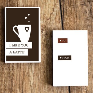 Funny Coffee-themed Valentine's Day Card 4-pack - Download and Print - Great for Coffee Lovers ...
