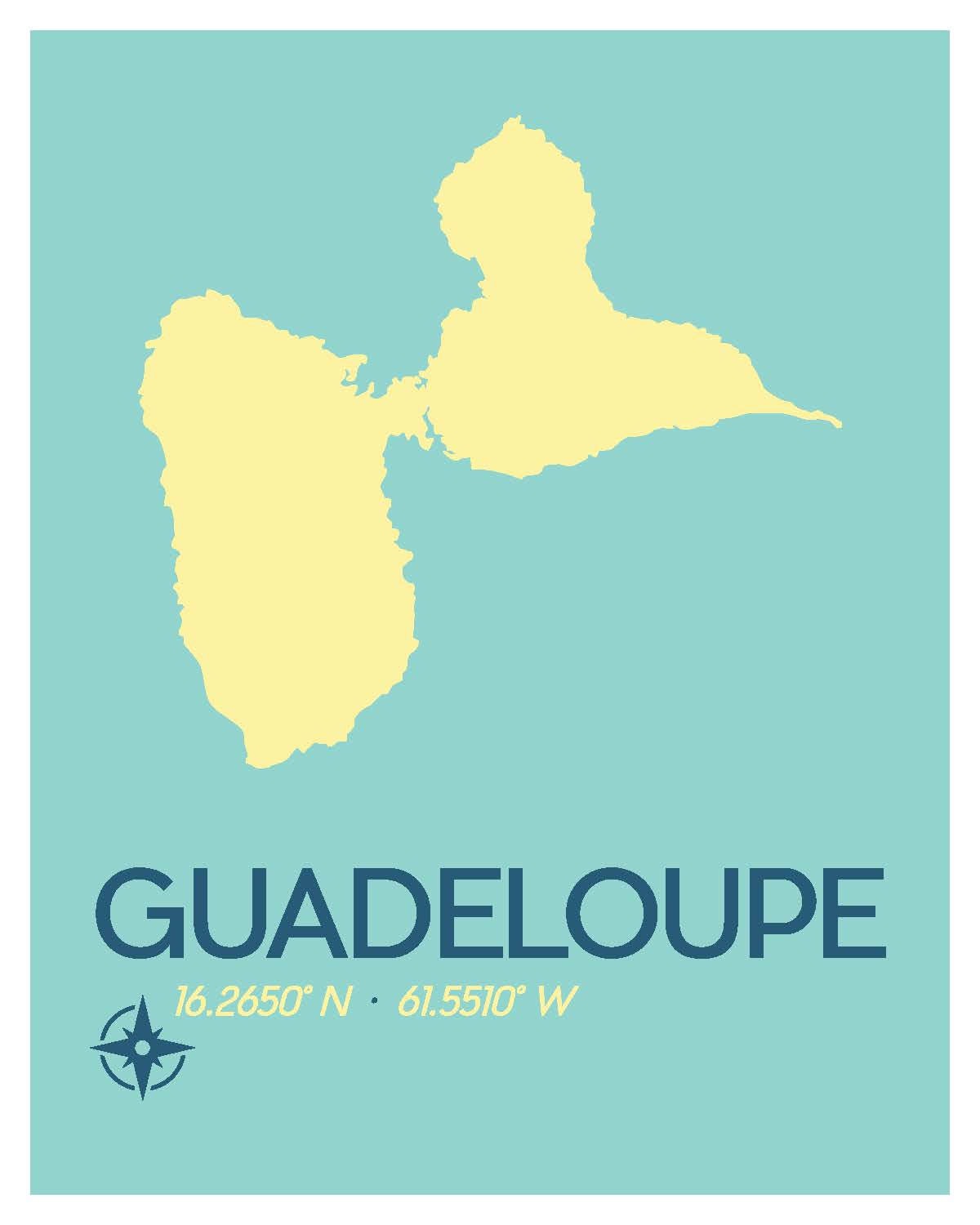 Guadeloupe Island Poster Guadeloupe Art Print Guadeloupe Etsy