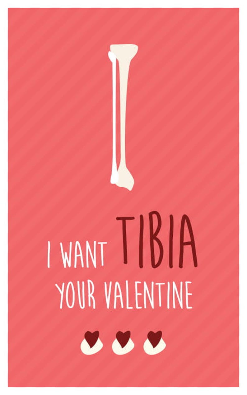 Funny Medical/Bones Valentine's Day Card Download 8 Printable Cards Great for physiotherapists, doctors, med students, nurses image 9