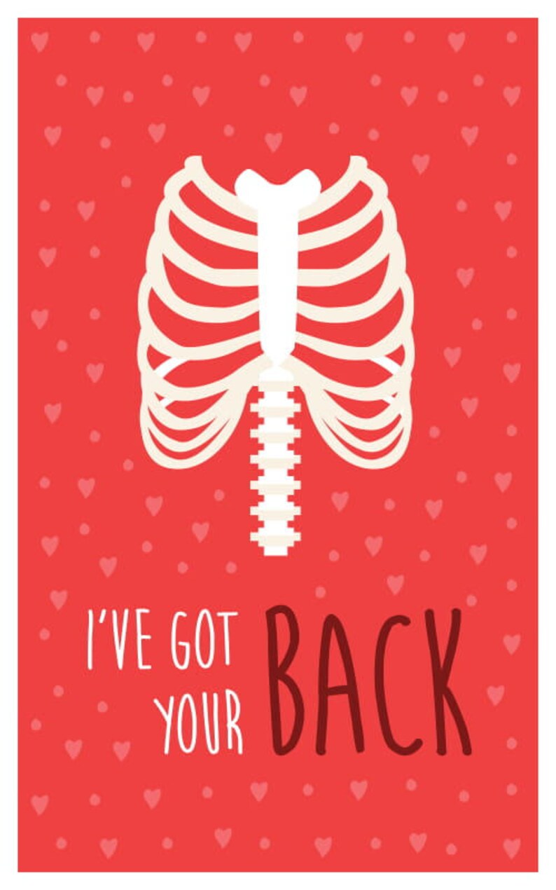 Funny Medical/Bones Valentine's Day Card Download 8 Printable Cards Great for physiotherapists, doctors, med students, nurses image 8