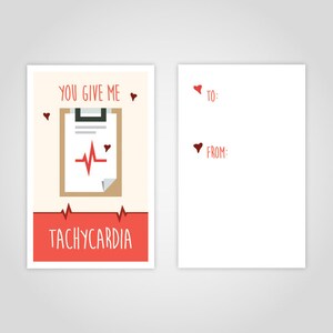 Medizinische Valentinstagskarte - Download - "You Give Me Tachycardia" - Tolles Geschenk für Krankenschwestern, Ärzte, Medizinstudenten, Professoren, Sanitäter.