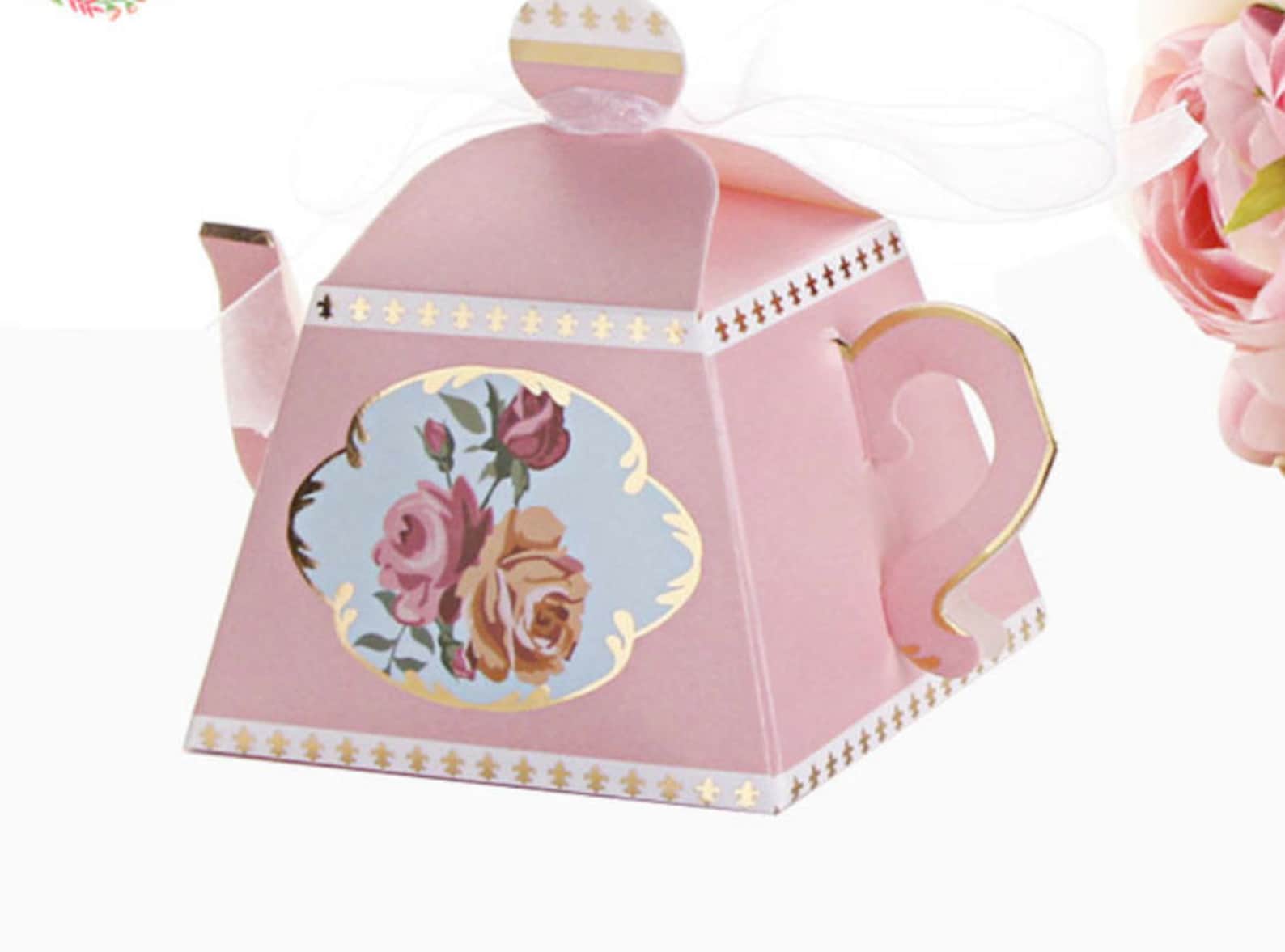 25 Teapot Favor Boxes Etsy