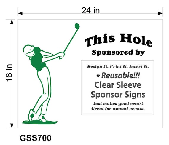 18 X 24 Golf Sponsor Signs With Clear Plastic Sleeves and - Etsy