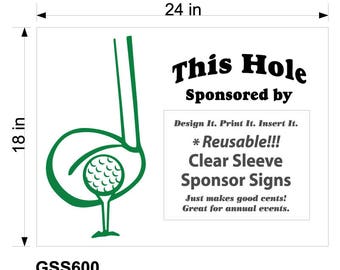 18 12 X 18 Golf Sponsor Signs With Clear Plastic Sleeves and - Etsy