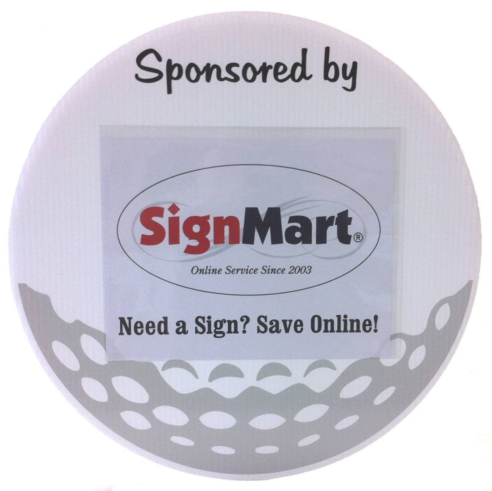 18 Inch Round Golf Sponsor Signs With Attached Clear Sleeves & Display ...