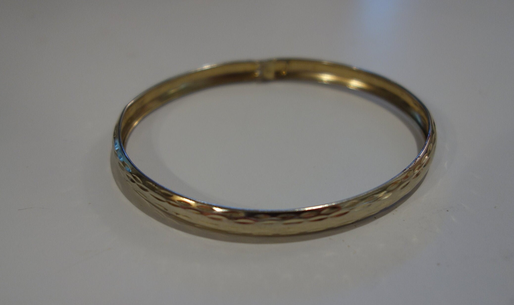Beautiful Sterling Silver Bangle Bracelet W/ Gold Finish Etsy