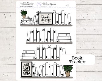BOOK TRACKER 4001 - Book Planner Stickers - Book Tracker Sticker - Reading Log Sticker