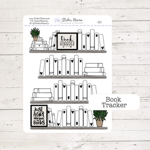 BOOK TRACKER 4001 - Book Planner Stickers - Book Tracker Sticker - Reading Log Sticker