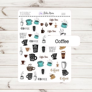 I-1010 COFFEE PLANNER STICKERS - Coffee Stickers - Coffee Lover - Stickers for Coffee Lovers