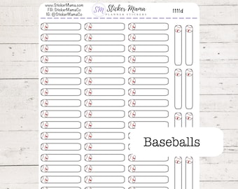 SS-1111d - DOODLE BASEBALL Planer Aufkleber - Baseball Aufkleber - Baseball Spiele - Baseball Training