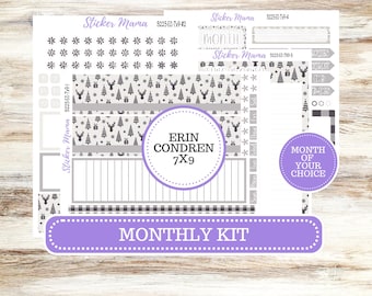 Erin Condren Monthly Planner Sticker Kit 3225 | 7X9 | Sleek Season | Month of Choice | 9-26