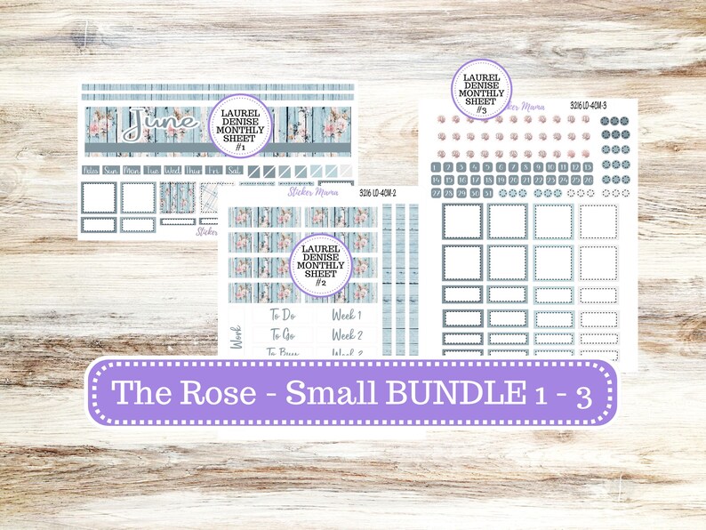 Laurel Denise Small Rose Planner Sticker Kit | 4 Column Mini | Project ...