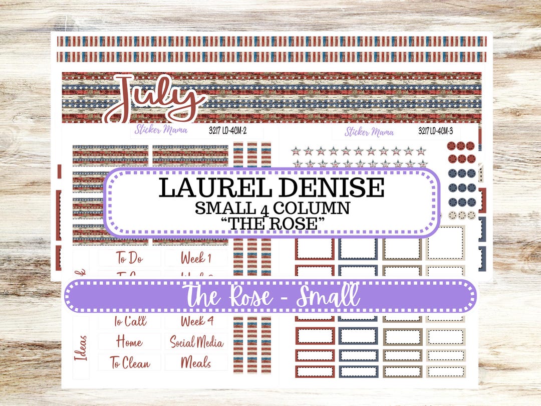 Laurel Denise Small Rose Planner Sticker Kit | 4 Column Mini | Project ...