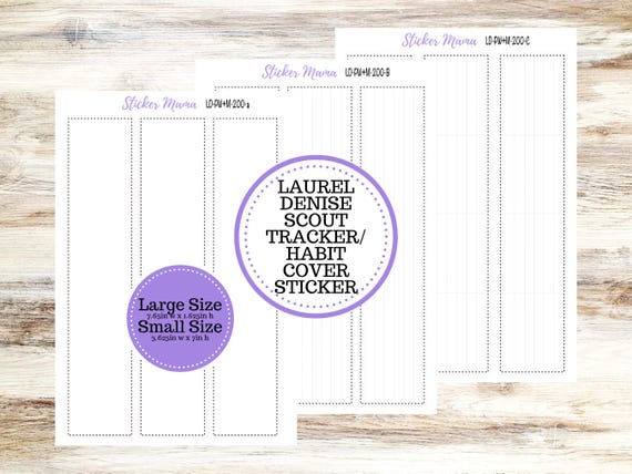 LD SMALL & LARGE Scout Habit/Tracker Cover || Portrait Week + Month Cover || Habit Tracker Cover || Tracker Cover