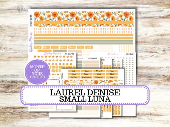 Laurel Denise Small Luna Planner Sticker Kit | Luna Weekly + Monthly | Choose your month | #3201 Fall Colors | 8-26
