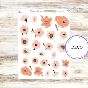 DECO-3203 || Pretty in Pink Deco || PLANNER STICKERS || Floral Stickers ||