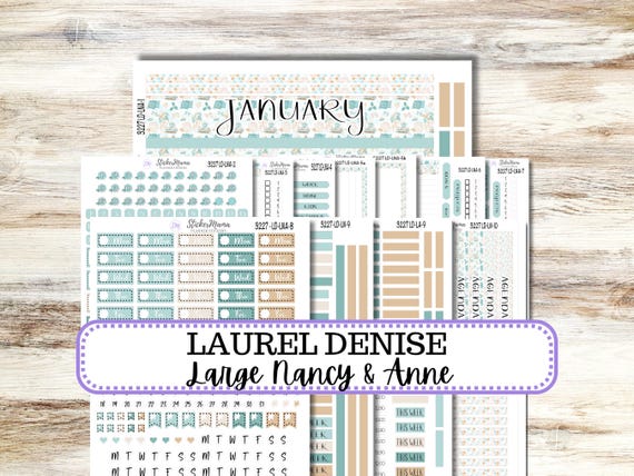 Laurel Denise Large Nancy & Anne Planner Sticker Kit 3227 | January Cozy Winter | Redesigned 10-26
