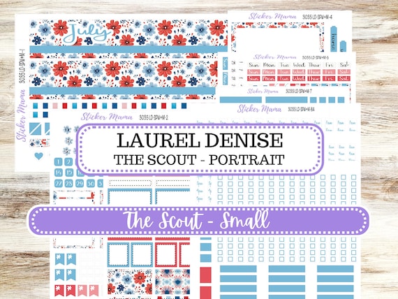 Laurel Denise Small Scout Planner Sticker Kit | Portrait Weekly + Monthly | July American Dream 3035 | 4-26
