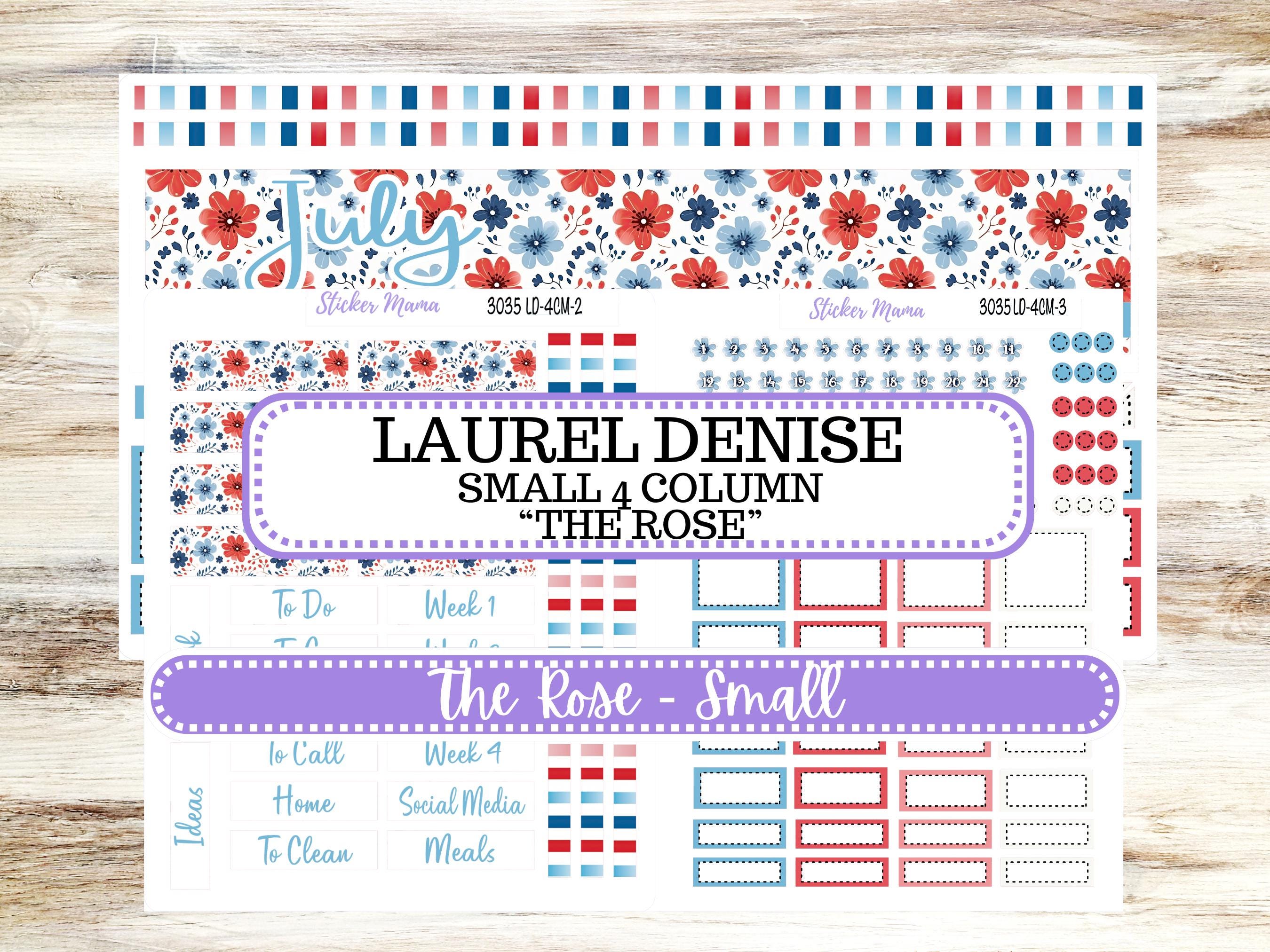 Laurel Denise Small Rose Planner Sticker Kit | 4 Column Mini | Project ...