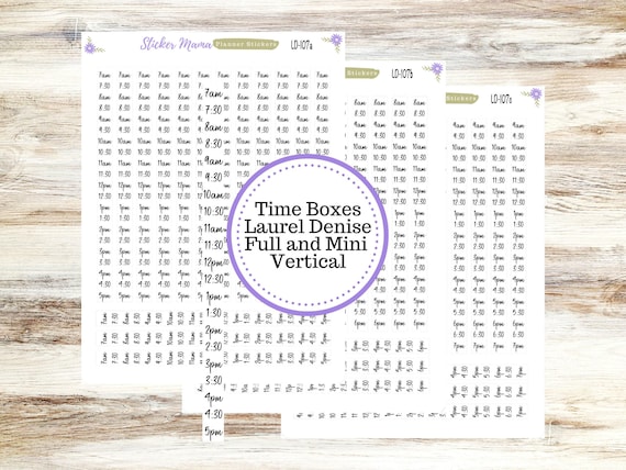 TIME BOX Washi LD-107 Strips Half Hour Laurel Denise Planner - Laurel Denise Vertical Stickers ||