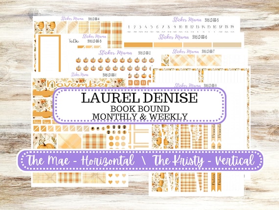 Laurel Denise Mae and Kristy Planner Sticker Kit | Book-Bound | BookBound | Floral Harvest November #3116 |  9-25