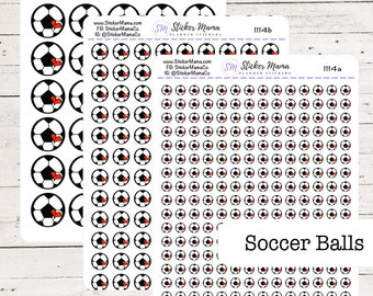 SS-1114 - DOODLE SOCCER Ball Planner Stickers  - Soccer Stickers - Soccer Games - Soccer Practice