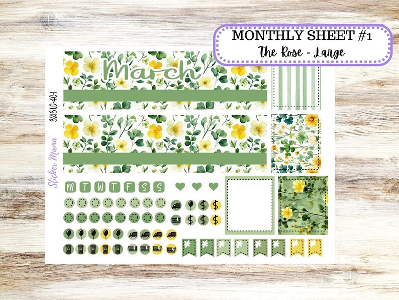 Laurel Denise Large Rose Planner Sticker Kit | 4-COLUMN (formerly ...