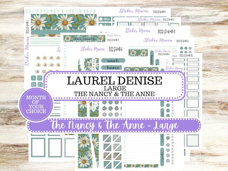Laurel Denise Large Nancy & Large Anne Planner Sticker Kit | Vertical ...