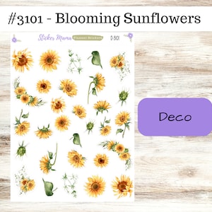 DECO-3101 || BLOOMING SUNFLOWERS  || Planner Stickers || Sunflower Stickers ||