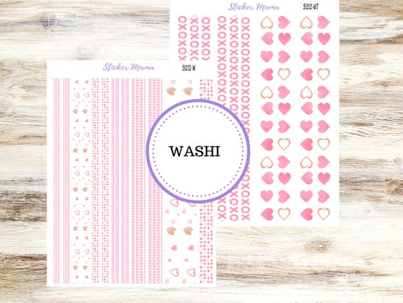 WASHI PLANNER STICKERS || 3212 || Love Notes || Washi Stickers || Valentines Planner Stickers || February Washi for Planners