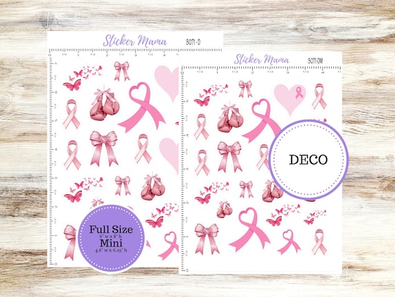DECO-3071 || Breast Cancer Deco || PLANNER STICKERS || Deco Stickers ||  Deco