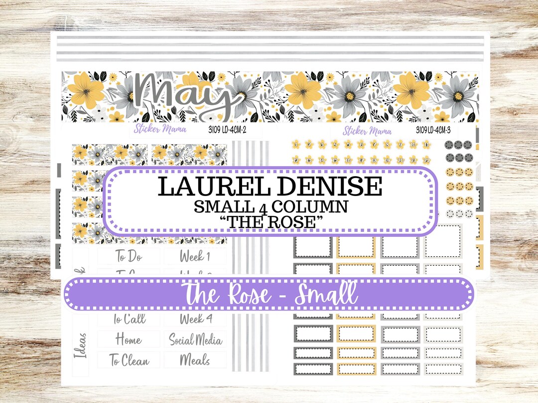 Laurel Denise Small Rose Planner Sticker Kit | 4 Column Mini | Project ...