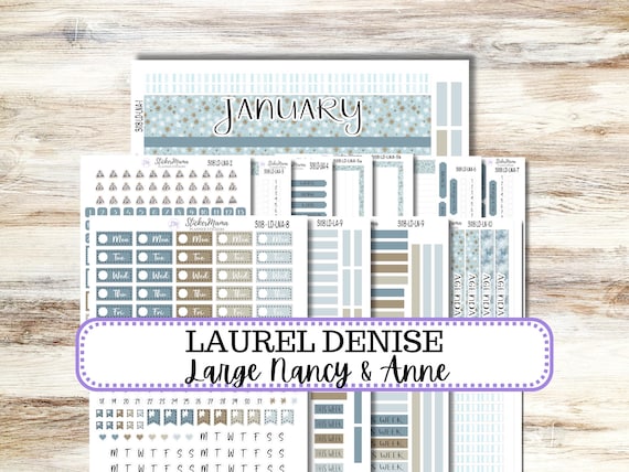 Laurel Denise Large Nancy & Anne Planner Sticker Kit 3118 | January Arctic Frost | Redesigned 10-26
