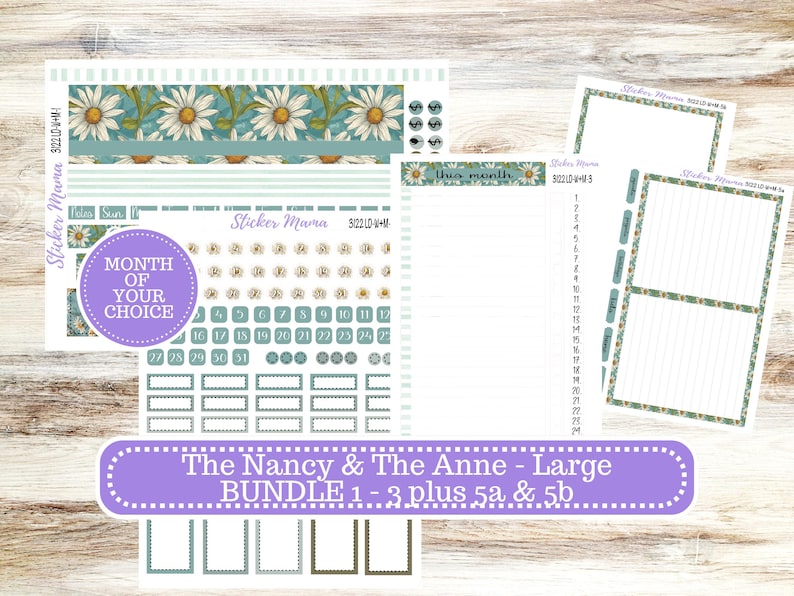 Laurel Denise Large Nancy & Large Anne Planner Sticker Kit | Vertical ...