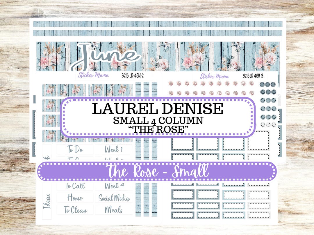Laurel Denise Small Rose Planner Sticker Kit | 4 Column Mini | Project ...