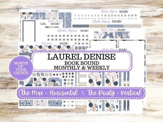 Laurel Denise Mae and Kristy Planner Sticker Kit | Book-Bound | Month of your Choice #3215 Charming Roses | 1-26