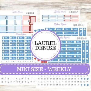 LAUREL DENISE MINI Weekly Planner Kit #3035  || Laurel Denise Kit || Laurel Denise Stickers || Horizontal Vertical || American Dream