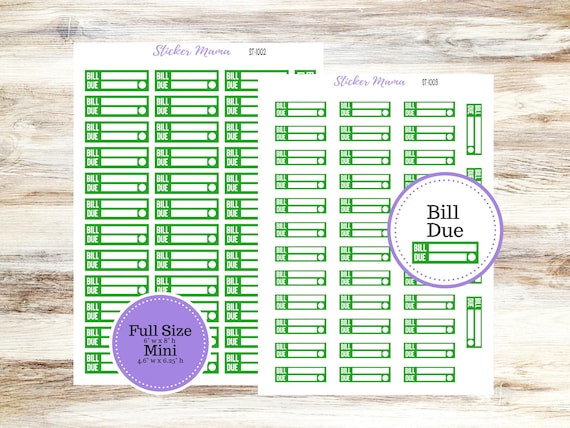 BILL PAY STICKERS - St-1002 St-1003 || Bill Stickers || Bill Reminder